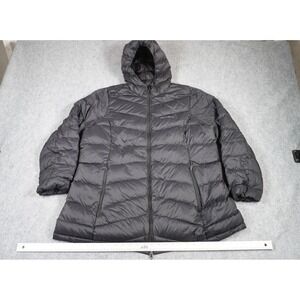 Eddie Bauer EB650 Down Jacket Womens XXL Black Long Sleeve Full Zip